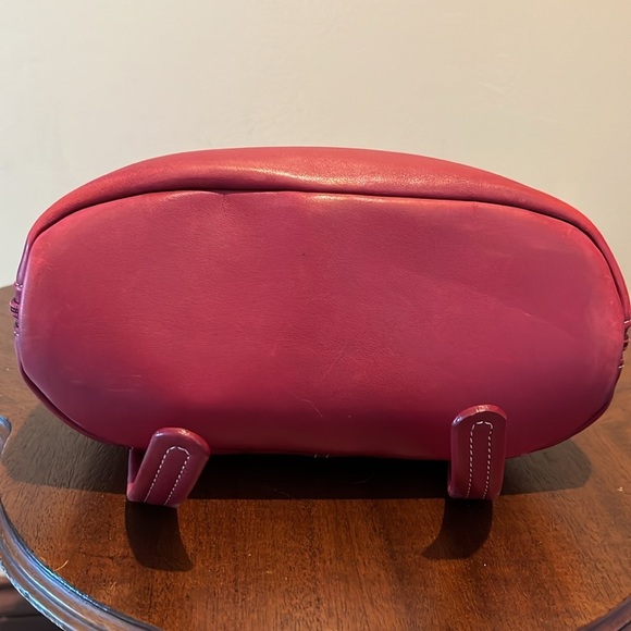 Tignanello  Backpack Mini  bag  genuine leather  Red wear as sling back  10” EUC - Picture 7 of 17